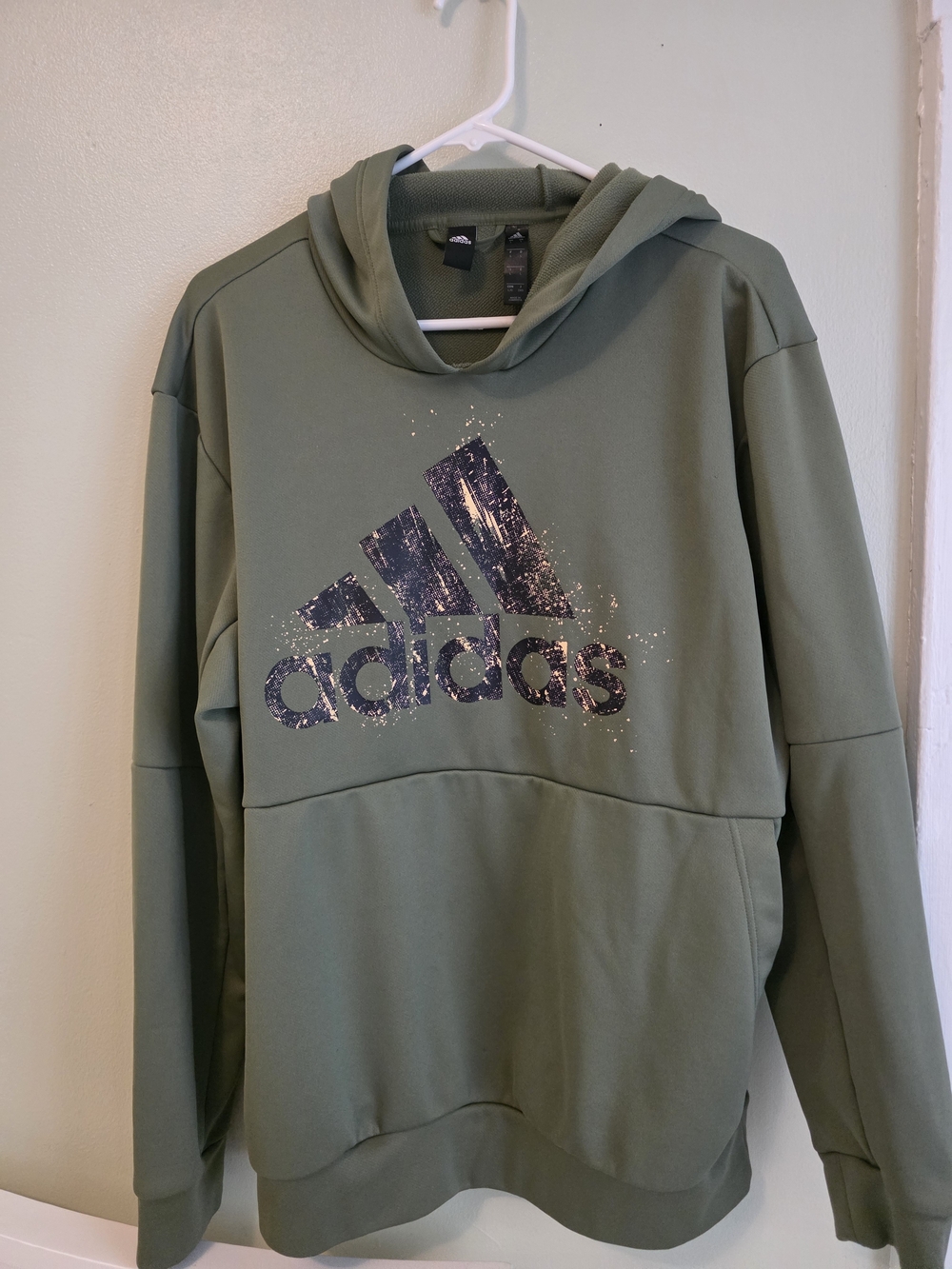 Adidas Olive Green Hoodie with Logo